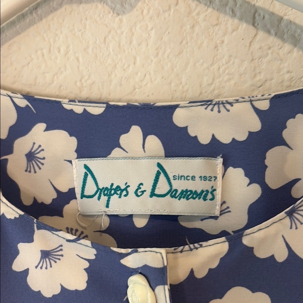 Vintage Draper’s and Damon’s Floral Blue Dress - Picture 2 of 4